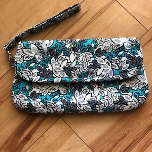 NWOT Large Handmade Clutch Wristlet with Leaves